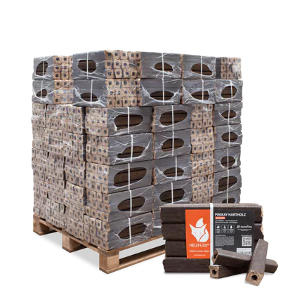 PiniKay Quadro 96 x 10 kg Hartholz  Heizwert: ≥ 4,9 kWh/kg  Asche: ≤ 1,0 %