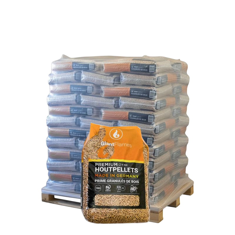 Halbe Palette Giant Flames Holzpellets 35 Säcke x 15 kg (525kg)